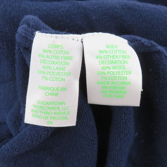 Lilly Pulizer Women Small 000621 Caralynn Elephant Sweater Blue Gold Buttons Top - Picture 9 of 12